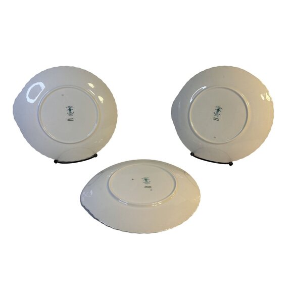 Crown Staffordshire DEVON Set-6 Orange Floral Fine Bone China Snack Plates - Picture 7 of 9